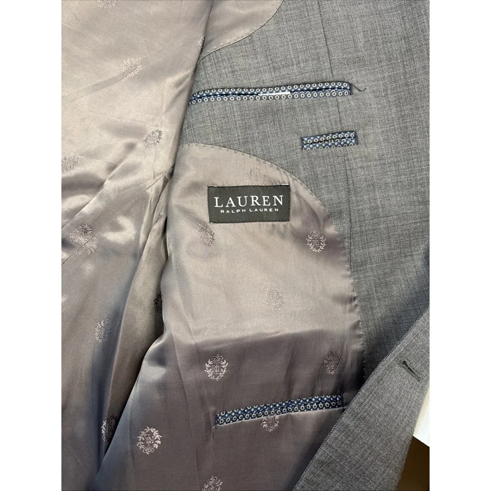 Lauren Ralph Lauren 100% Wool Blend Single Breast Sports Jacket Mens‎ 48 L Gray